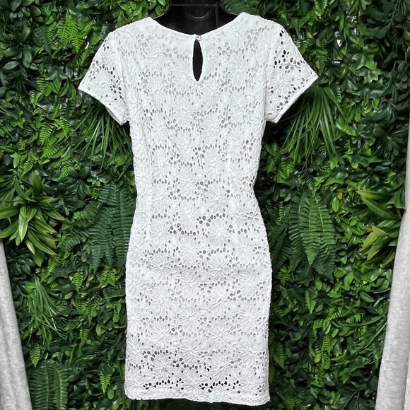 ZUCCARO Dress Women Small White A Line Beaded Embroidered‎ Eyelet Coastal 2639 - Picture 8 of 8